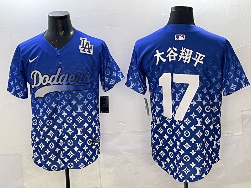 Men Los Angeles Dodgers #17 Ohtani Blue Nike 2025 MLB jersey 07->los angeles dodgers->MLB Jersey